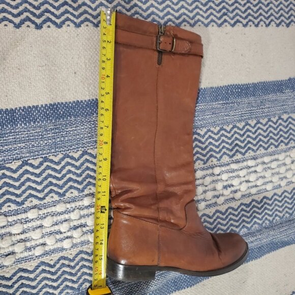 Italian Chestnut Brown Genuine Leather Riding Boot- 37 - Picture 12 of 15